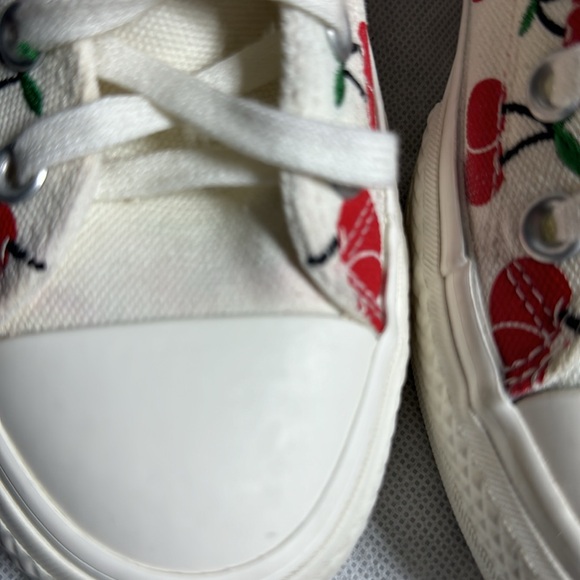Converse White and Red Cherry Print High-Top Sneakers - Picture 4 of 9